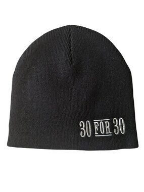 ESPN 30 for 30 Men's Winter Knit Cap Beanie Hat Black w/ White Embroidery